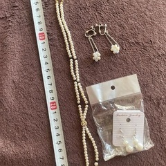 パールネックレス イヤリング 3点セット Fashion Jewelryの画像