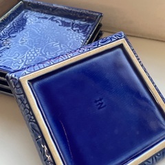 陶器　銘々皿　☆☆　角皿12x11.5xH2cm　☆☆　5枚セットの画像