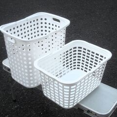 ランドリーバスケット 洗濯かご 縦型と横型 2個セットの画像