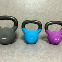 【中古】札幌 引取歓迎 ケトルベル まとめて 18kg 16kg 14kg 10kg 8kg 6kg 5kg×2 3kg Grong FIELDOOR KETTLEBELL SUNS セット 【札TB01】の画像