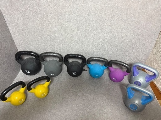 【中古】札幌 引取歓迎 ケトルベル まとめて 18kg 16kg 14kg 10kg 8kg 6kg 5kg×2 3kg Grong 