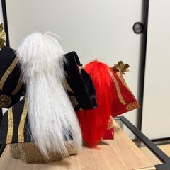 能楽人形 2体セット（ガラスケース入り）の画像