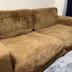 コーデュロイソファ（2人掛け）の画像