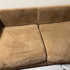 コーデュロイソファ（2人掛け）の画像