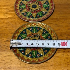 ヴィンテージ　真鍮　七宝焼き　コースター　小皿　2枚まとめての画像