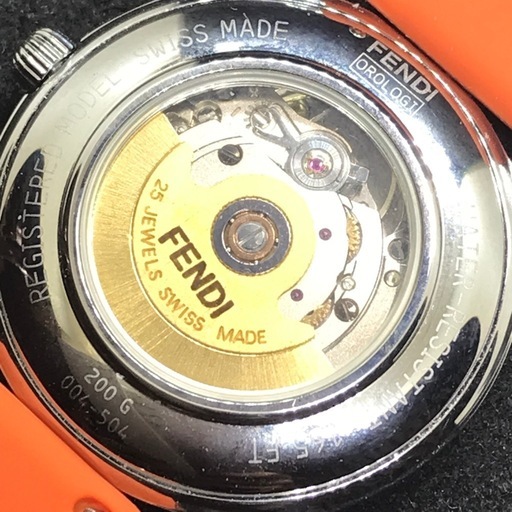 正規品 フェンディ オロロジ 自動巻 裏スケ スイス製 良品 ベルト2種付