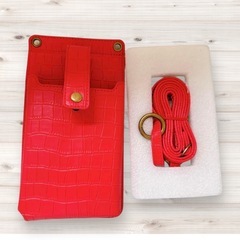 スマホショルダー レディース スマホポーチ ショルダー 縦 スマホポシェット 鏡 カード収納 iPhone 携帯 スマホ 入る ポシェット 小銭入れ 携帯ケースの画像