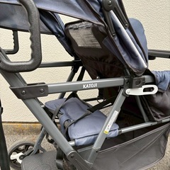 【ほぼ未使用】カトージ 2人乗り ベビーカー 2人でゴー レインカバー & 説明書付の画像