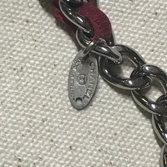 レア 正規品 シャネルスリムシルバーチェーン&レザーベルト シルバー/レッドの画像