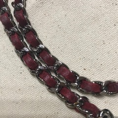 レア 正規品 シャネルスリムシルバーチェーン&レザーベルト シルバー/レッドの画像