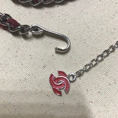 レア 正規品 シャネルスリムシルバーチェーン&レザーベルト シルバー/レッドの画像