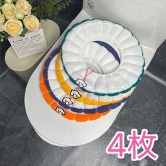 【新品　4枚セット】トイレ便座カバー　ふんわり　厚手　O型　U型　簡単取付　テープ不要　洗える　冬用  便座シートの画像