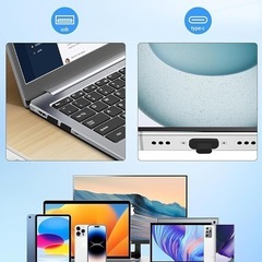 黒色 20個セットUSB 防塵キャップ & USB-C カバー 柔軟シリコン製の画像