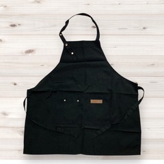 新品 エプロン ワークエプロン 撥水加工 男女兼用 シンプル おしゃれ 黒 大人 洗えるの画像
