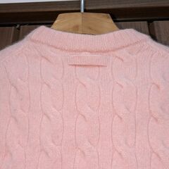 【Mila Owen】ミラオーウェン ウール混短丈ケーブルニットプルオーバー ピンクの画像