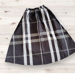 Vilelemt 【M】ロングスカート チェック柄 フレアスカート モノトーンの画像