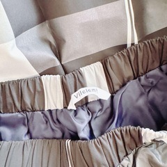 Vilelemt 【M】ロングスカート チェック柄 フレアスカート モノトーンの画像