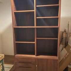 ☆☆　ダークブラウンの古い本棚　巾91ｘ　奥行30　x　高さ180cm　☆☆　の画像