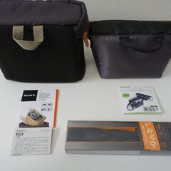 カメラケース、ネックストラップセット　カメラバッグ　LCS-BBK、DGB-S014BK、TWILL25 の3点セットの画像