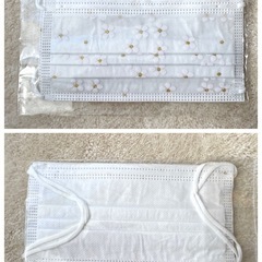 【新品】マスクケース ノベルティ マスク＆マスクポーチ お花模様マスク セットの画像