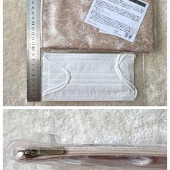 【新品】マスクケース ノベルティ マスク＆マスクポーチ お花模様マスク セットの画像