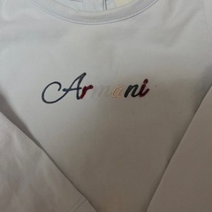 6M 62cm アルマーニ　ベイビー　長袖　Tシャツ　水色　長袖カットソー　 長袖Tシャツの画像