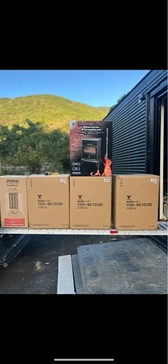 新品山善YDHSK10暖炉型ヒーターアンティーク疑似炎＋暖風複数在庫あり