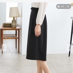 一度試着　GLACIER ベルト付きタイトスカート 黒　LLの画像