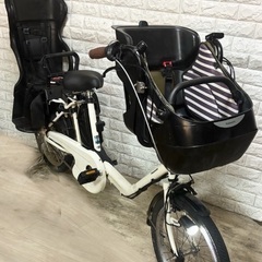 🌸美品🌈大容量8🌸室内保管🌼パナソニック ⚪️ギュット　🌸子供乗せ電動自転車ホワイト9の画像