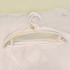 ハンガー 10本 まとめ売り 跡がつかない スリム 細い 衣類 洗濯 ホワイトの画像