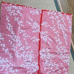 のれん　着物地　オレンジの画像