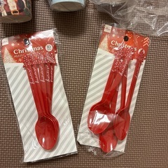 クリスマス用　紙コップ　スプーンの画像