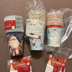 クリスマス用　紙コップ　スプーンの画像