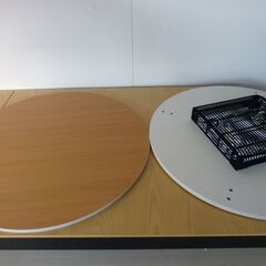 2F※取引中/売約済***********　　未使用/新品　こたつ 2点セット 【 こたつ本体 + 掛布団 】 直径69cm 円形 木目 リバーシブル天板 省スペース 洗える コーデュロイ ダスティピンク の画像