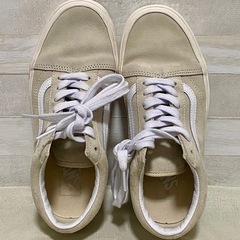 VANS OLD SKOOL 24cm ベージュ スエード 防水の画像