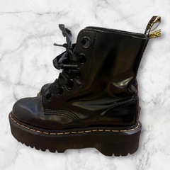 24cmドクターマーチン ブーツ ダブルソール 厚底 リボンの画像