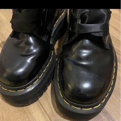 24cmドクターマーチン ブーツ ダブルソール 厚底 リボンの画像