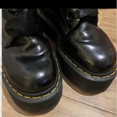 24cmドクターマーチン ブーツ ダブルソール 厚底 リボンの画像