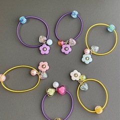 カラフルカラフルヘアゴム6個セット（ベビー・キッズ）の画像