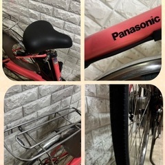 🌸お買い得🚲💖✨即乗OK‼️✨ 🌸美品🌸室内保管🌸 大容量8Ah🔋🌈パナソニック 電動アシスト自転車🌈 ViVi ✨26インチ9サーモンピンクの画像