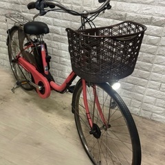 🌸お買い得🚲💖✨即乗OK‼️✨ 🌸美品🌸室内保管🌸 大容量8Ah🔋🌈パナソニック 電動アシスト自転車🌈 ViVi ✨26インチ9サーモンピンクの画像