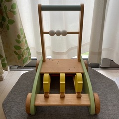 ニチガン おさんぽpipi 木製手押し車 カタカタ ひよこ 新品の画像