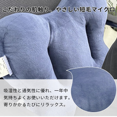 🟢【新品未使用】COZYNOVA 腰枕 蝶型クッション 多機能 体圧分散 丸洗い可 低反発風 背もたれ 腰サポート オフィス 自宅 車用 ネイビーの画像