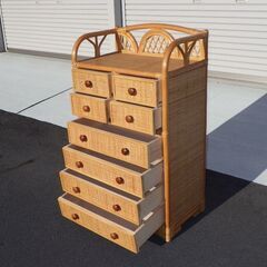 1209-44　ラタンチェスト（6段）の画像
