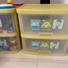 スヌーピーの収納2段×2個の画像