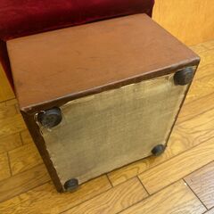 スツール 角椅子 チェア 37cm四方 高さ41cm ベロア座面 レザー アンティーク 椅子 モダン レトロ 在庫複数台有の画像