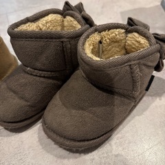 女の子　二足セット　ムートン　14cmの画像