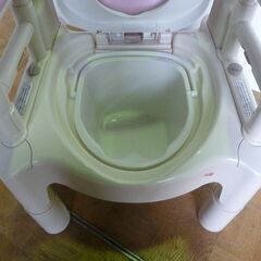 【中古】アロン化成 安寿 ポータブルトイレ FX-CP ちびくまくん 標準 補高無し ソフト便座 介護 取説 便座カバー付の画像