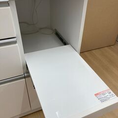 A-780【リユースのサカイ野々市店】食器棚（２枚扉）ホワイト NITORI ジモティ来店特価‼ クリーニング済みの画像