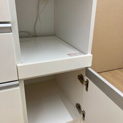 A-780【リユースのサカイ野々市店】食器棚（２枚扉）ホワイト NITORI ジモティ来店特価‼ クリーニング済みの画像